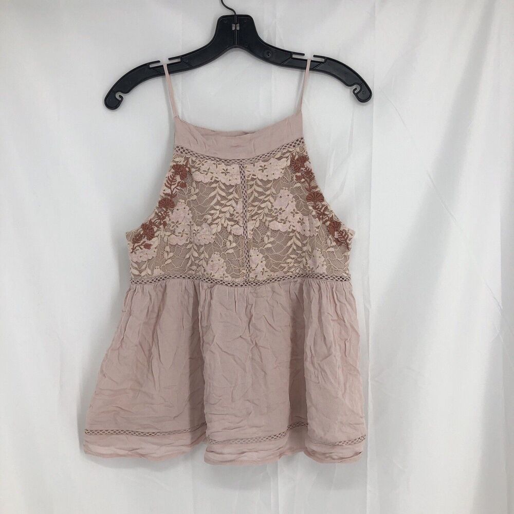 Francesca’s Alya Blouse Tank Ruffle Bottom Size Extra Small